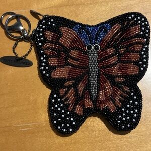 Mary Frances Beaded Butterfly Pouch Coin Purse